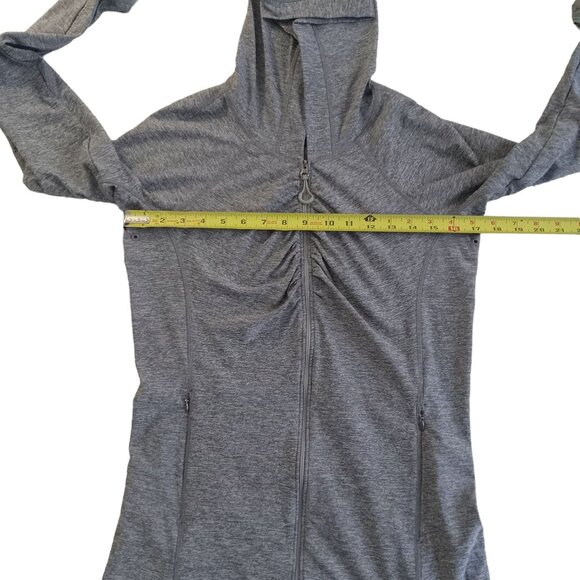 Athleta Womens Gray Full-Zip Hooded Jacket M Polyester & Nylon Blend Lightweight - Picture 8 of 16